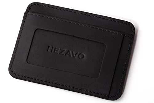 HEZAVO RFID Cuero De Grano Completo Carteras para Hombre Cartera Tarjetero Monedero Billeteras PequeñA PequeñO Mujer Joven Piel Ideas Regalos Originales Adolescentes Amigas Novio Tu Novia (Negro)