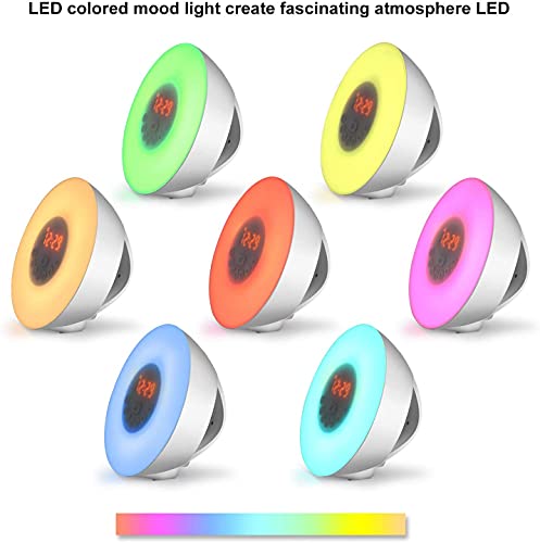 HGFQ Luz Nocturna analgica del Amanecer, Reloj Despertador con funcin de repeticin, 6 Sonidos Naturales y luz de Despertador con Radio FM para Personas Que Duermen Mucho