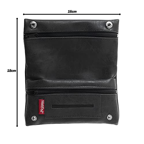 HIBRON Tabaquera Pitillera Funda Bolso para Tabaco de Liar Cuero Estuche para Tabaco de Liar, 58105 Negro