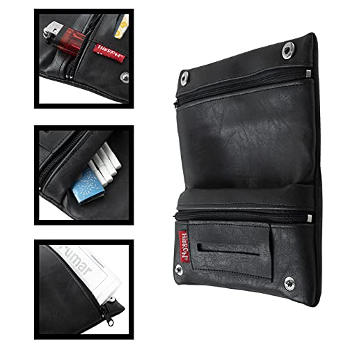 HIBRON Tabaquera Pitillera Funda Bolso para Tabaco de Liar Cuero Estuche para Tabaco de Liar, 58105 Negro