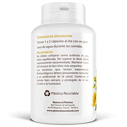 Hierba de San Juan - Hipérico Orgánico - 250 mg - 200 cápsulas vegetales