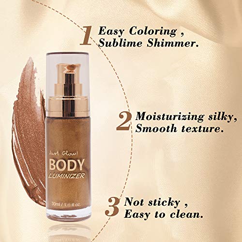 Highlighter Líquido, Iluminador Líquido, Maquillaje Líquido Resaltador, Contorno Corporal Cara Labios Maquillaje Bronceadores Contouring Iluminador - 30ML