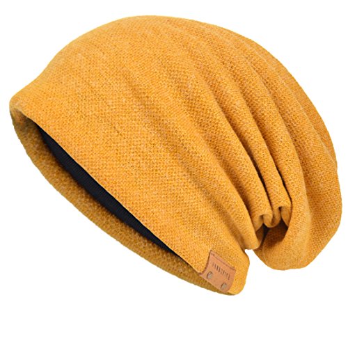 Hombre Algodón Gorros de Punto Slouch Cráneo Invierno Verano Sombreros (Jengibre)