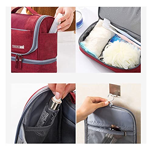 Hombres Impermeables Colgando Bolsa de Maquillaje Oxford Organizador de Viaje Bolsa cosmética para Las Mujeres Necesarios Maquillaje Caso Lavado Bolso de Aseo (Color : Gray)