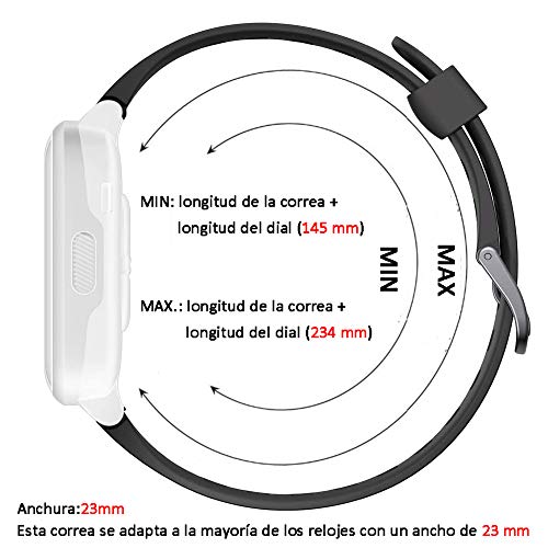 HOTSO Correa para Reloj Inteligente ID205 ID205L ID205S, Correas de Repuesto para Mujer y Hombre Silicona Smart Band de Reemplazo Compatible con La Mayoría de Pulseras con Bandas de 23mm de Ancho