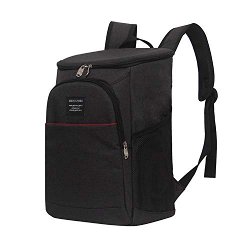 HOTSO Picnic Mochila Bolsa de Aislamiento Refrigerada con Abrebotellas,Gran Capacidad Hombres Mujeres Mochila Ligera Impermeable para Picnics,Senderismo,Camping,Playa,Trabajo,Deportes(Negro)