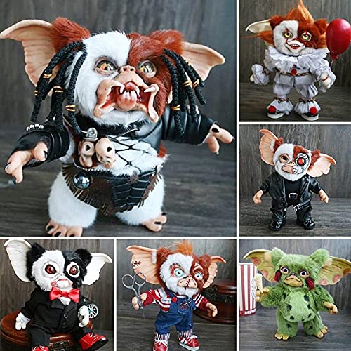 HOUHOUYIBA Muñeca Creativa Hecha a Mano, Monstruo de Peluche, Criatura artística de Gizmo de Fieltro en Miniatura, Linda muñeca Gremlins Monster Horror Mogwai (Muñeca Verde)