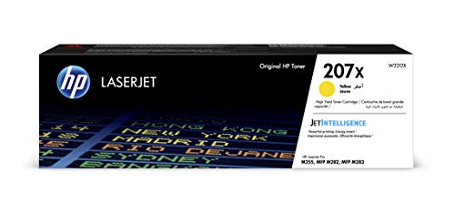 HP 207X W2212X, Amarillo, Cartucho Tóner de Alta Capacidad Original, de 2.450 páginas, para impresoras HP Color LaserJet Pro MFP M282nw, MFP M283fdn, MFP M283fdw, M255dw y M255nw