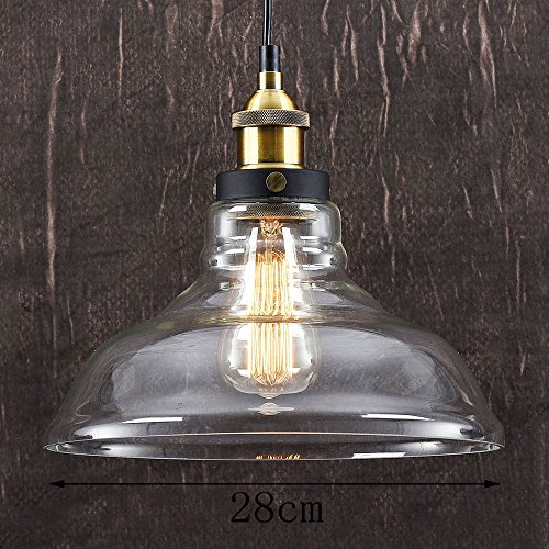 Huahan Haituo Industrial Edison Vidrio colgante vintage colgante cocina ligera isla comedor iluminación colgante (transparente)