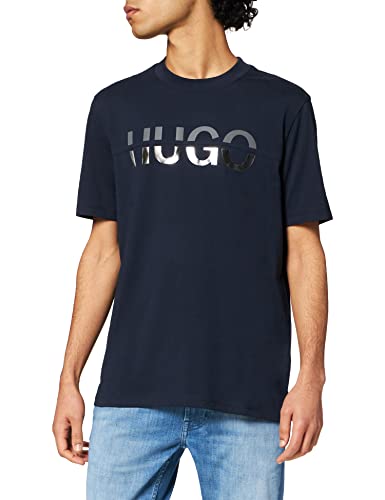 HUGO Denghis Camiseta, Dark Blue 405, L para Hombre