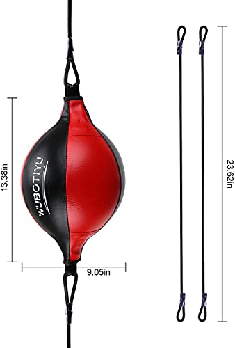 HUINING Balón de boxeo universal suspendido de cuero de doble extremo para artes marciales mixtas Muay Thai Techo Entrenamiento Sandbag (Negro)