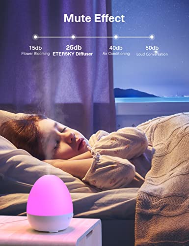 Humidificador Aceites Esenciales 150ml, Etersky Mini Difusor Humidificador Bebes con Luz LED, Humidificador de Aromas Ultrasónico para Niños Dormitorio Oficina