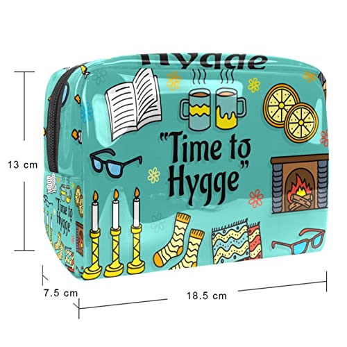 Hygge Time to Happy Travel - Bolsas para artículos de higiene personal (PVC, con cremallera)