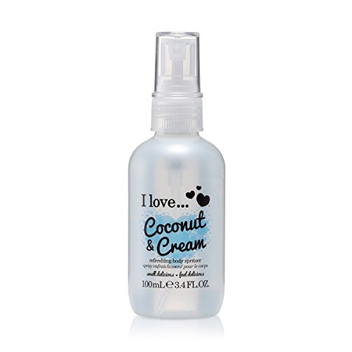 I Love Coconut & Cream Body Spritzer, Formulated With Natural Fruit Extracts to Keep You Cool & Fragranced, Travel-Size Essential Providing On-The-Go Refreshment, Vegan-Friendly - 100ml