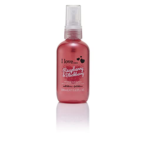 I Love Raspberry & Blackberry Body Spritzer, Formulated With Natural Fruit Extracts to Keep You Cool & Fragranced, Travel-Size Essential Providing On-The-Go Refreshment, Vegan-Friendly - 100ml