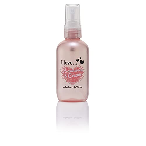 I Love Strawberries & Cream Body Spritzer, Formulated With Natural Fruit Extracts to Keep You Cool & Fragranced, Travel-Size Essential Providing On-The-Go Refreshment, Vegan-Friendly - 100ml