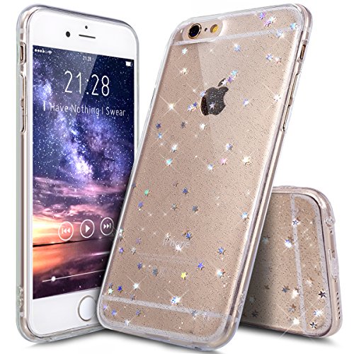 ikasus® - Carcasa para iPhone 6S Plus/6S de 5.5 pulgadas/13,9 cm (silicona, diseño con estrellas brillantes, grosor ultra fino), compatible con iPhone 6 Plus iPhone 6