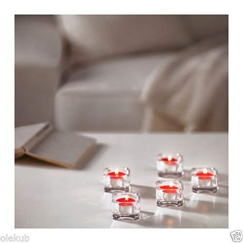 Ikea Vela pequeña Perfumada, Parafina, Rojo, 20x12x3 cm, 30