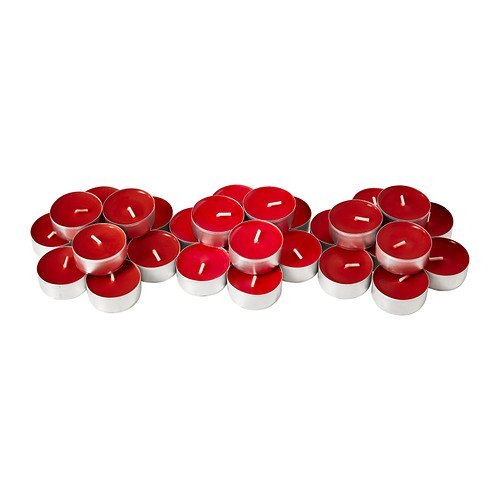 Ikea Vela pequeña Perfumada, Parafina, Rojo, 20x12x3 cm, 30