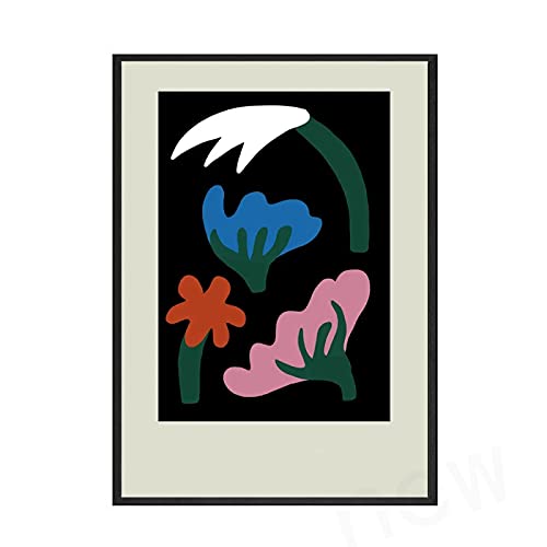 Impresión de Pared Imágenes de Iris prensado Camelia en Flor Art Canvas Posters Wild and Tulips Painting Living Decoración del hogar (50x70cm) x6 Sin Marco