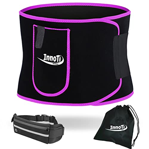 InnoTi Faja Reductora Adelgazante de Neopreno para Mujer y Hombre - Cinturón Lumbar Reductor de Cintura y Abdomen para Gimnasio, Fitness y Deporte - Faja Lumbar Abdominal de Sudoración Efecto Sauna(L)