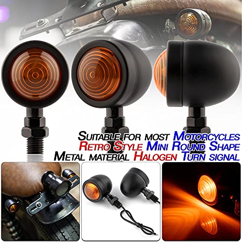 Intermitentes Moto, 2pcs Mini Intermitente Moto Ámbar, Luces de Señal de Giro Impermeable, Señal de Giro 12V Retro Universales Motocicleta Luces Indicator