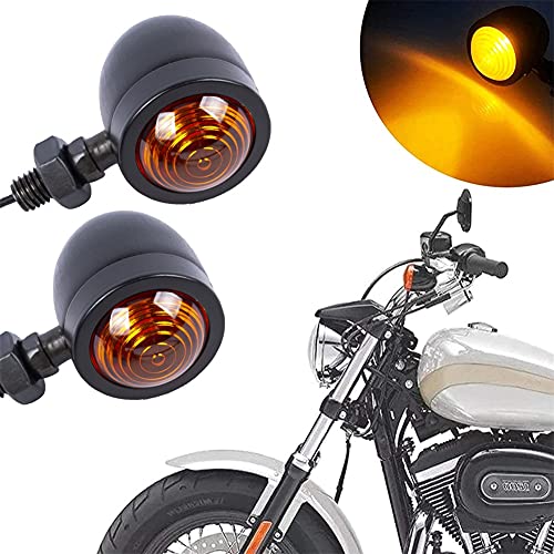 Intermitentes Moto, 2pcs Mini Intermitente Moto Ámbar, Luces de Señal de Giro Impermeable, Señal de Giro 12V Retro Universales Motocicleta Luces Indicator