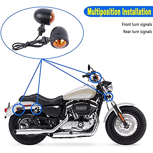 Intermitentes Moto, 2pcs Mini Intermitente Moto Ámbar, Luces de Señal de Giro Impermeable, Señal de Giro 12V Retro Universales Motocicleta Luces Indicator