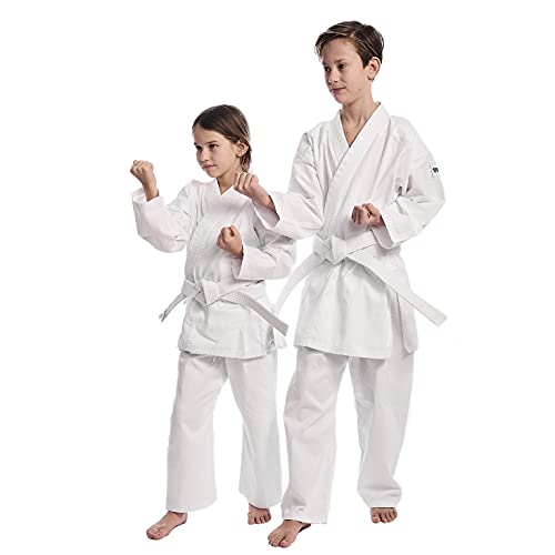 Ippon Gear Club de Karate Gi para niños Traje, Unisex Juvenil, Blanco, 100