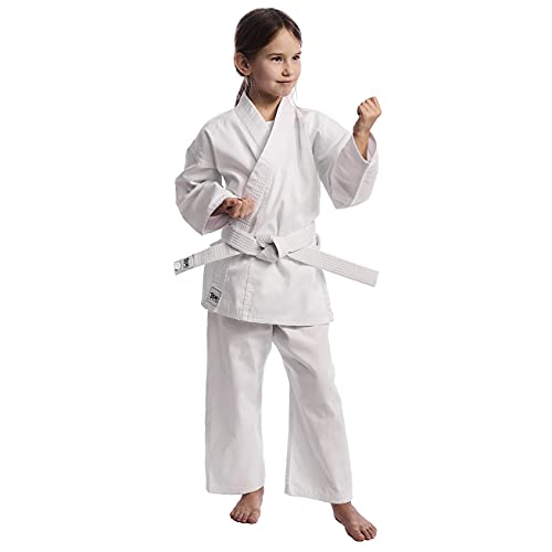 Ippon Gear Club de Karate Gi para niños Traje, Unisex Juvenil, Blanco, 100