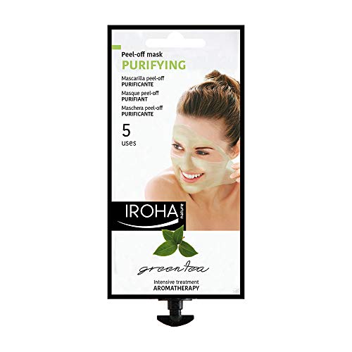 Iroha Nature - Mascarilla Facial en Crema Peel Off con Té Verde, 5 usos (1 x 25 g) | Mascarilla Purificante Facial Peel Off