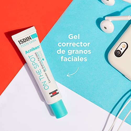 ISDIN ACNIBEN On The Spot, Gel Secante Corrector de Granos Faciales, Disminuye el Enrojecimiento y el Volumen del Grano, con Ácido Salicílico y Niacinamida, Pack de 2 Unidades, 2 x 15 ml