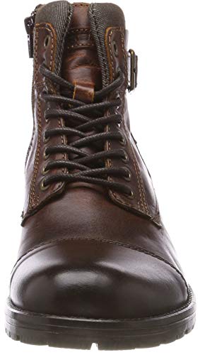 JACK & JONES JFWALBANY Leather STS, Biker Boots Hombre, Marrón(Brown Stone Brown Stone), 42 EU