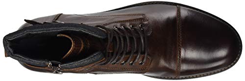 JACK & JONES JFWALBANY Leather STS, Biker Boots Hombre, Marrón(Brown Stone Brown Stone), 42 EU