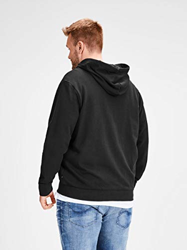 Jack & Jones Jjeholmen Sweat Zip Hood Noos Sudadera con Capucha, Negro (Black), S para Hombre