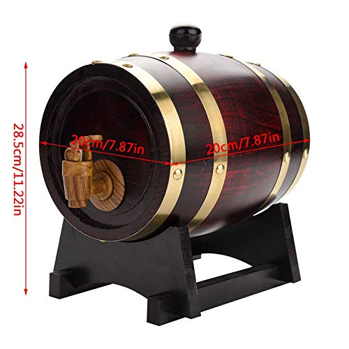 Jadeshay Oak Barrel - Barril Cerveza Wine Dispenser Grifo de vino de roble vintage para Bebidas de licores de Vino 1.5L / 3L / 5L (tamaño : 1.5L Red Wine)