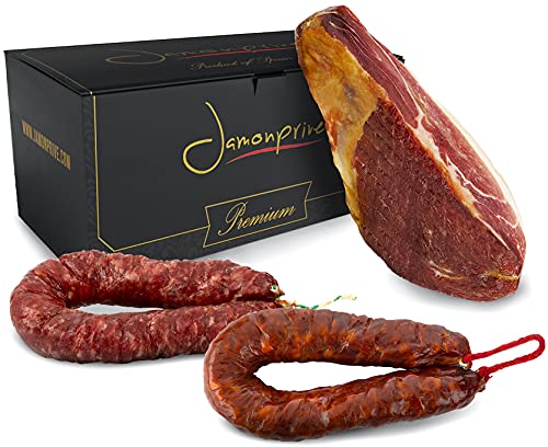 Jamón Serrano Duroc Curado Deshuesado Gran Reserva 1 Kg + Chorizo Extra Sarta Dulce 200 gr + Salchichón 200 gr – Jamonprive Premium