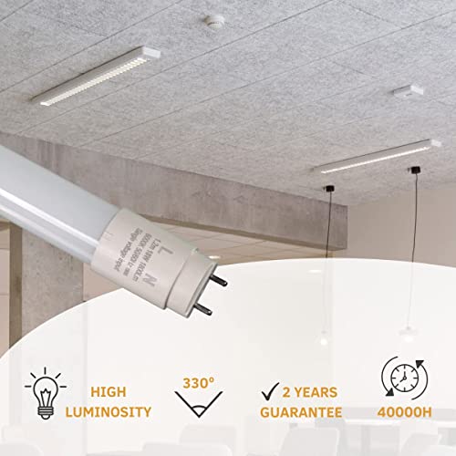 JANDEI - Pack 20 Tubo LED 120cm 18W, Blanco Frío 6000K, 2160 Lumenes, Standard T8 Conector G13, Iluminación de Oficinas, Pasillos, Garajes, Comercio, Conexión 1 Lado