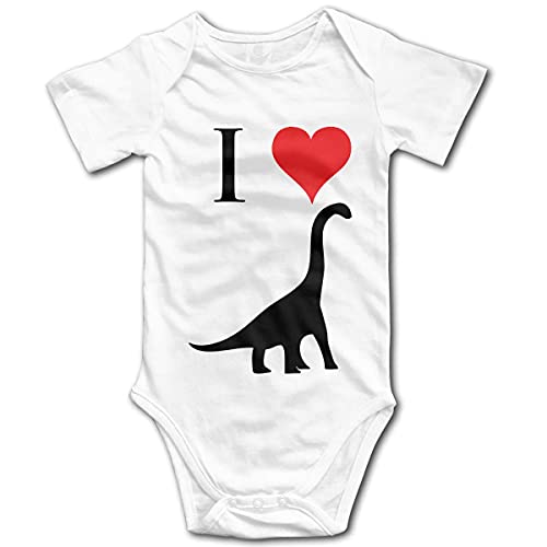 Jingliwang I Love Dinosaurs - Body de canastilla de algodón orgánico 100% para bebé recién nacido Brachiosaurus 0-24 meses