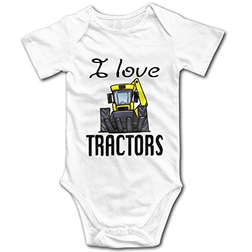 Jingliwang I Love Tractors - Body de canastilla de algodón orgánico para bebés, niños y niñas, 100% 0-24 m