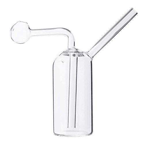 JINNUO MiniBong de Cristal para Fumar 14 cm con Filtro de Agua(Clear)