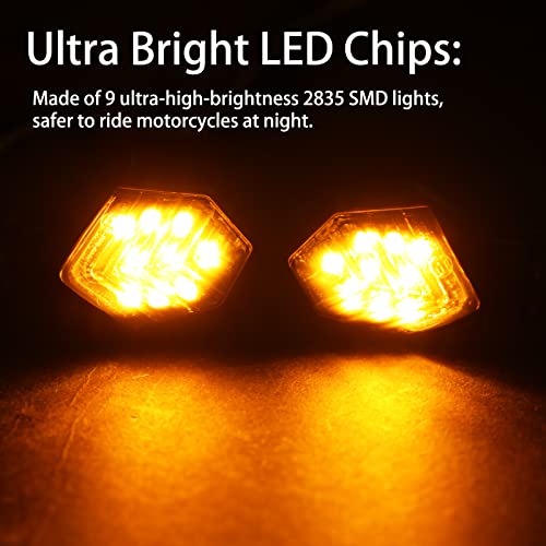 JMTBNO 4PCS Intermitentes Moto Mini Indicadores de Motocicleta Homologados 9 LED Luces Impermeables Ámbar Luz de Giro Universales 12V M8 Compatibles con Yamaha Suzuki Honda Kawasaki Ducati