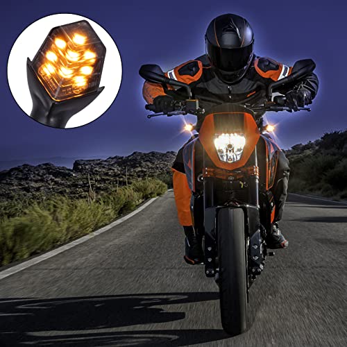 JMTBNO 4PCS Intermitentes Moto Mini Indicadores de Motocicleta Homologados 9 LED Luces Impermeables Ámbar Luz de Giro Universales 12V M8 Compatibles con Yamaha Suzuki Honda Kawasaki Ducati