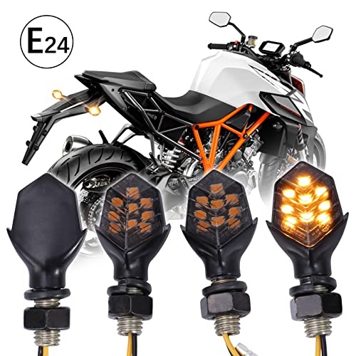 JMTBNO 4PCS Intermitentes Moto Mini Indicadores de Motocicleta Homologados 9 LED Luces Impermeables Ámbar Luz de Giro Universales 12V M8 Compatibles con Yamaha Suzuki Honda Kawasaki Ducati