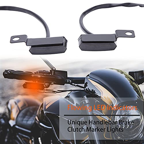 JMTBNO Intermitentes Moto Mini Indicadores de Motocicleta Ámbar LED Luces de Señal de Giro Luz de Manillar que Fluye E-24 12V para Cruiser Chopper Bobber Scooter Cafe Racer