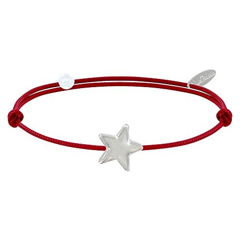 Joyas Les Poulettes - Pulsera Enlace Estrella de Plata - Classics - Rojo