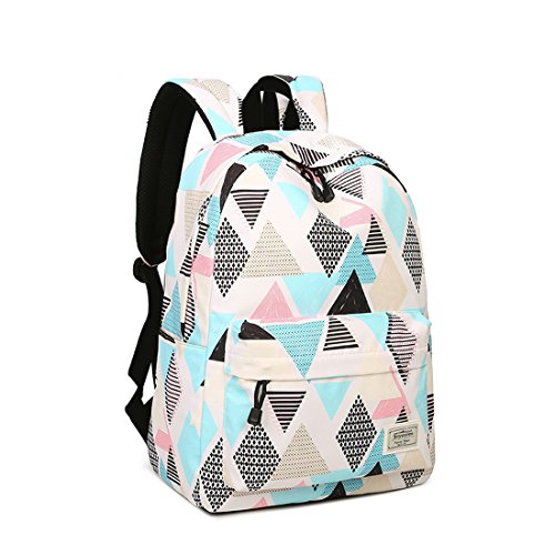 Joymoze Cartera Escolar para Niñas Impermeable - Linda Mochila para el Instituto - Mochila de Diario para Mujeres Rombo