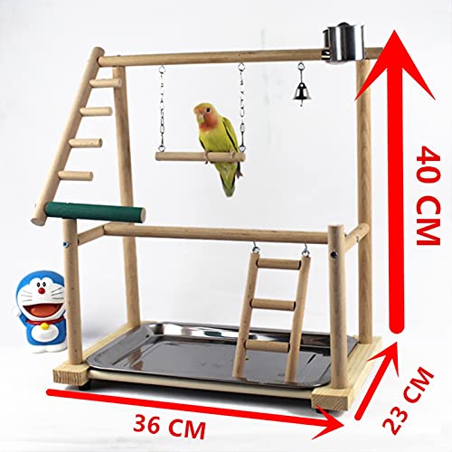 Juguetes para Pájaro PAYERSTERSTERSES DE Papeles DE LORTE con Toys TAYS BANDEJO Pantalla Swing Stright CLASIFICACIÓN CALGADOR Puente Puente de Madera Cockatiel Playground Pájaros Pájaros 40 * 23 * 36