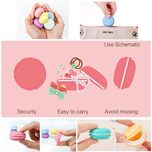 junao 18 Piezas Caja de Almacenamiento de Macarrones de Colores, Caja Organizadora para Joyas Macaron, Caja Mini Macaron Organizador, Adecuada para Almacenar Píldoras, Pendientes, Anillos, Cuentas