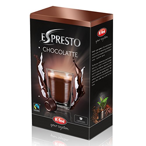 K-fee Espresto Chocolate, Bebida de chocolate, cacao, de comercio justo, Set de 3, 3 x 16 Cápsulas